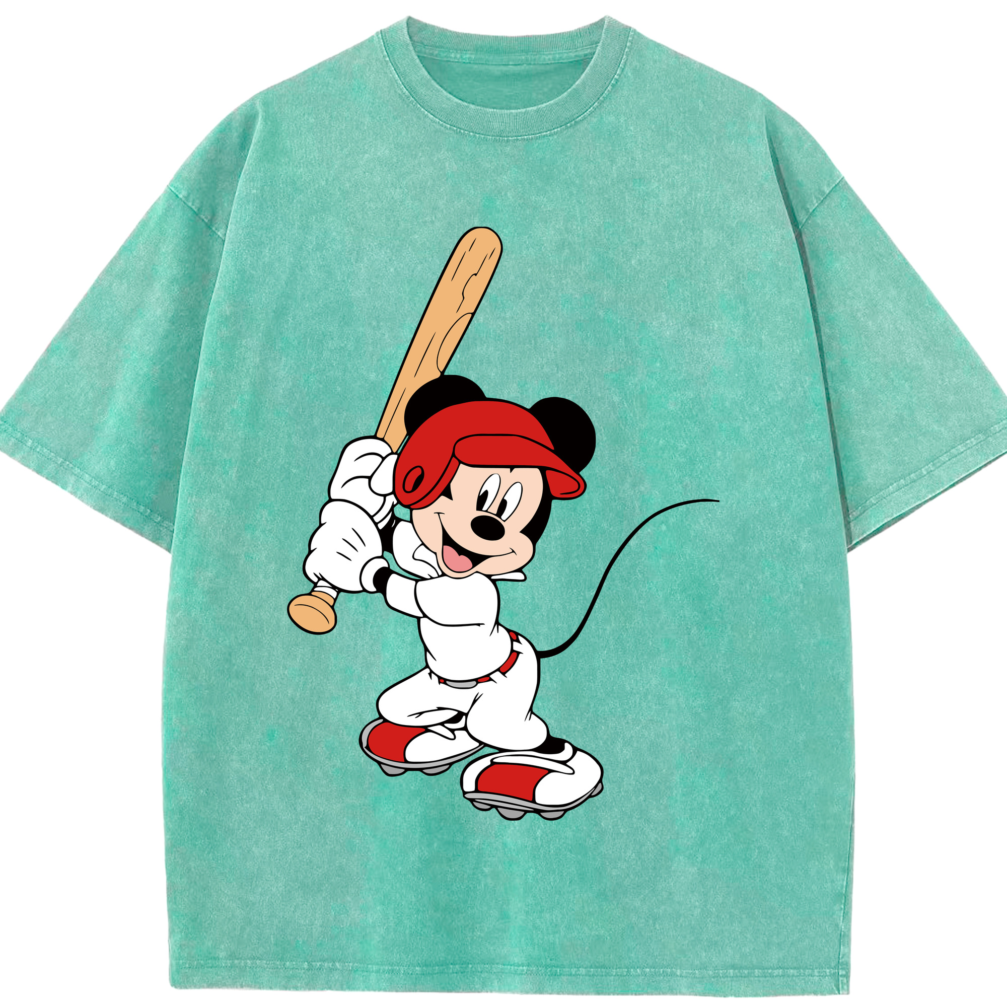 （画像用） ミッキーマウス Mickey Mouse 綿100% ヴィンテージ風 半袖Tシャツ（フロントプリント）